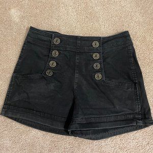 Express High Waisted Sailor Jean Shorts Size 2